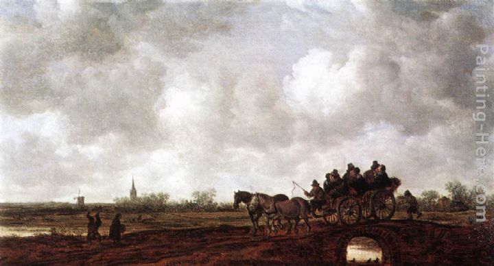 Horse Cart on a Bridge painting - Jan van Goyen Horse Cart on a Bridge art painting
